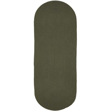 Wool Solids Area Rug - Runner - S129 Dark Sage